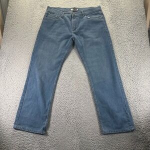 Royal Link Jeans Mens 38x32 Blue Cotton Denim Straight Leg Faded Workwear Travel